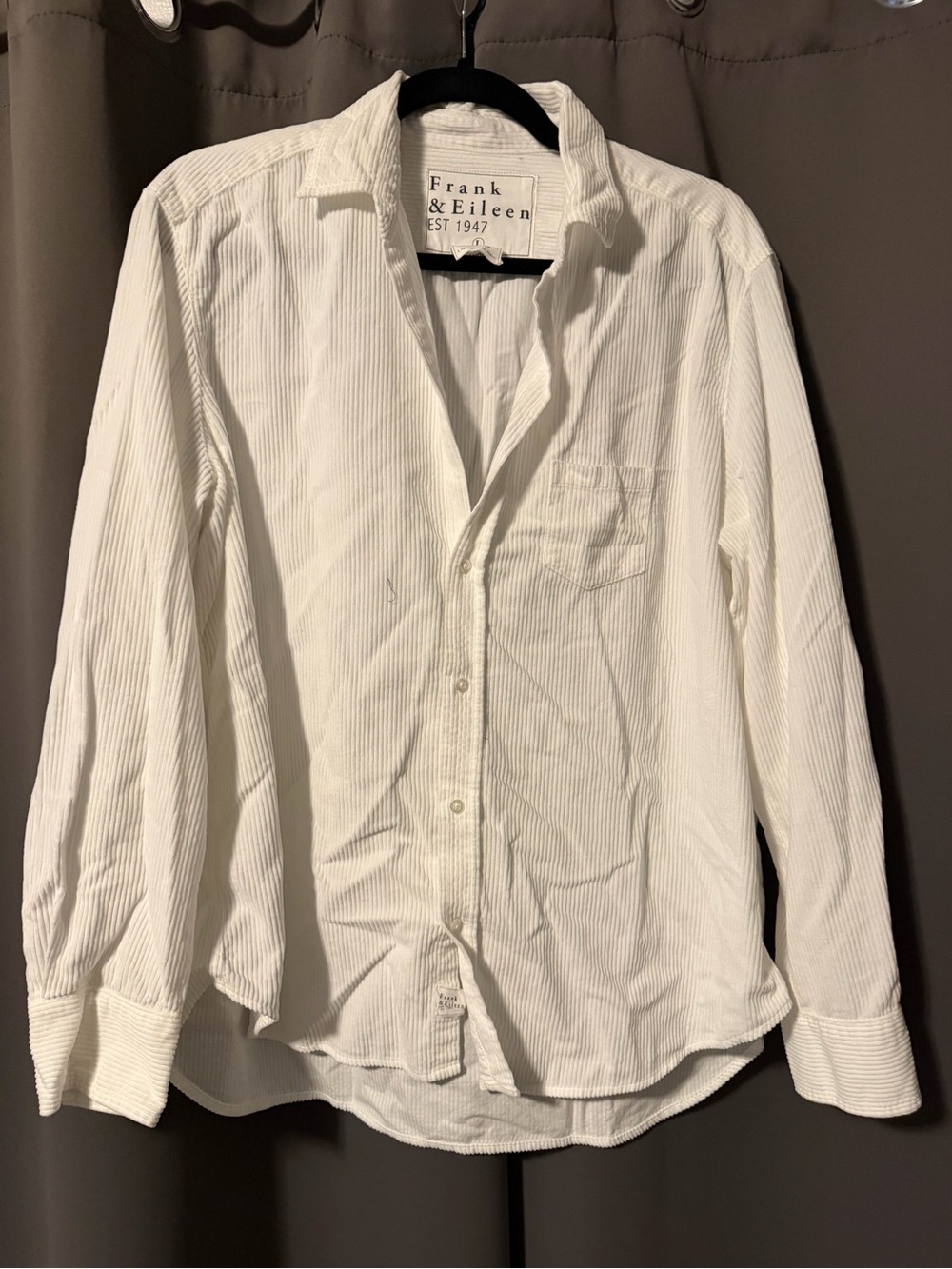 Frank & Eileen Ivory-White Button Down corduroy Shirt